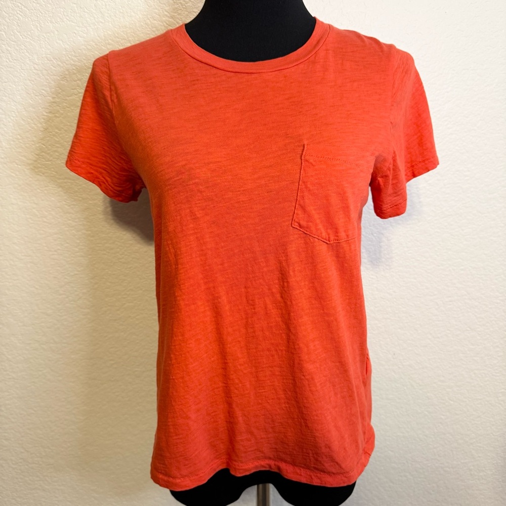 Madewell 100%Cotton Red Orange Pocket T Shirt - M
